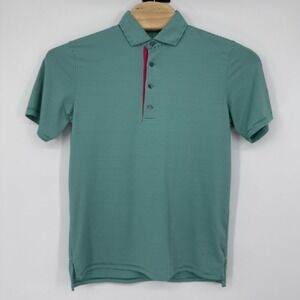 Greyson Saranac Performance Golf Polo Mens M AOP Green Brookville Country Club